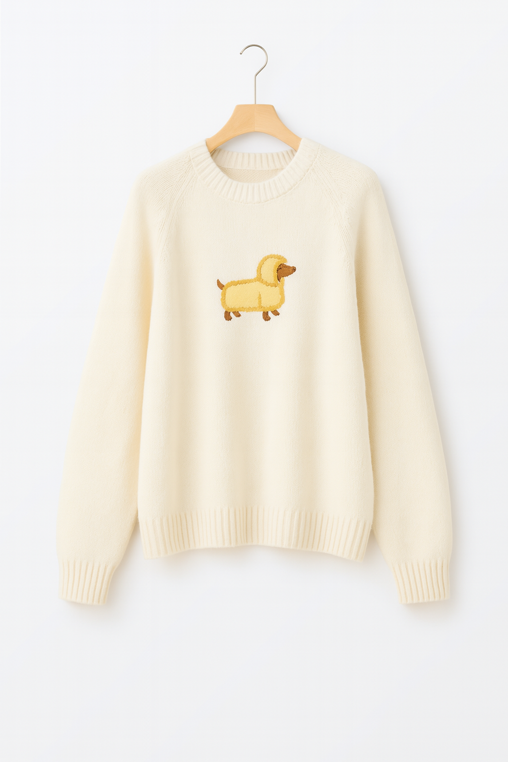 Warm pup knit jumper dog cream